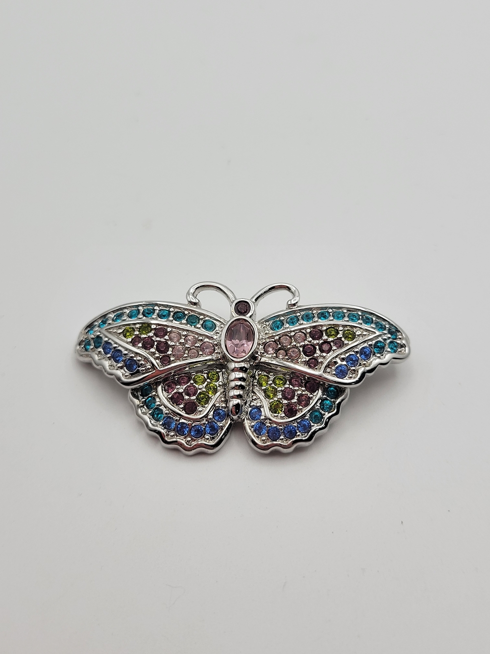 Vintage Mutli color crystal Swarovski Statement Butterfly brooch